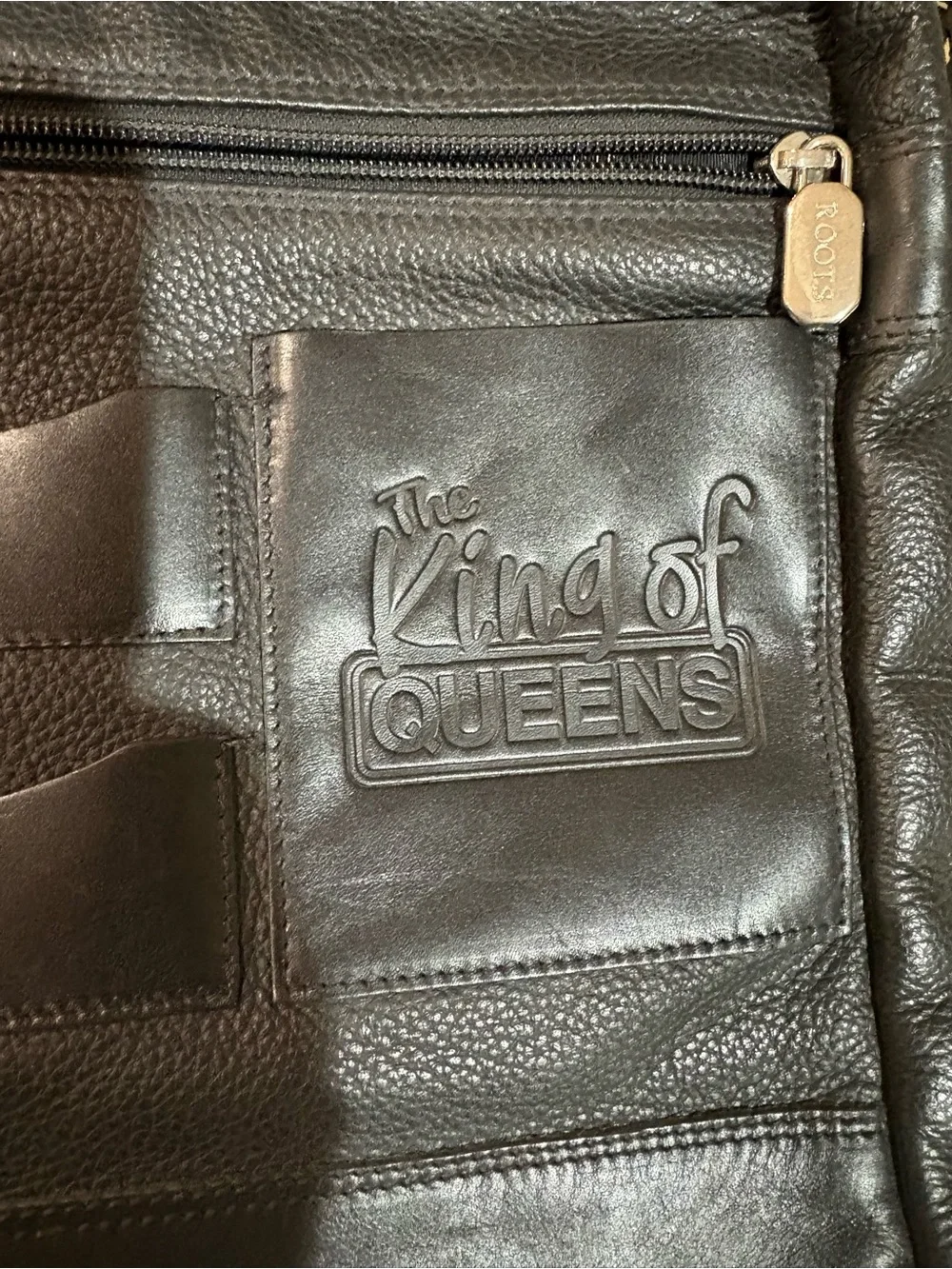 ROOTS Black Leather Men's Laptop/Messenger Bag